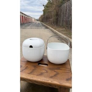 Rosenthal Studio Line Germany White Porcelain Lidded Bowl & Bucket Set